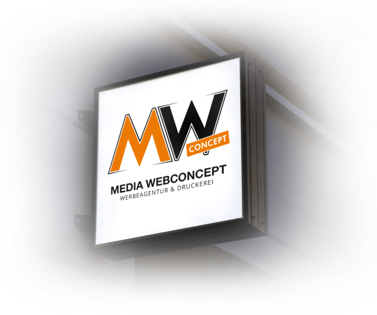 Leuchtkasten mit Logo – Media WebConcept, Waldsee bei Speyer