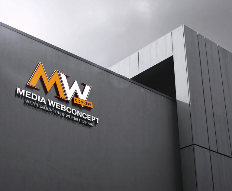 3D-Logo mit Hinterleuchtung – Media WebConcept, Waldsee bei Speyer