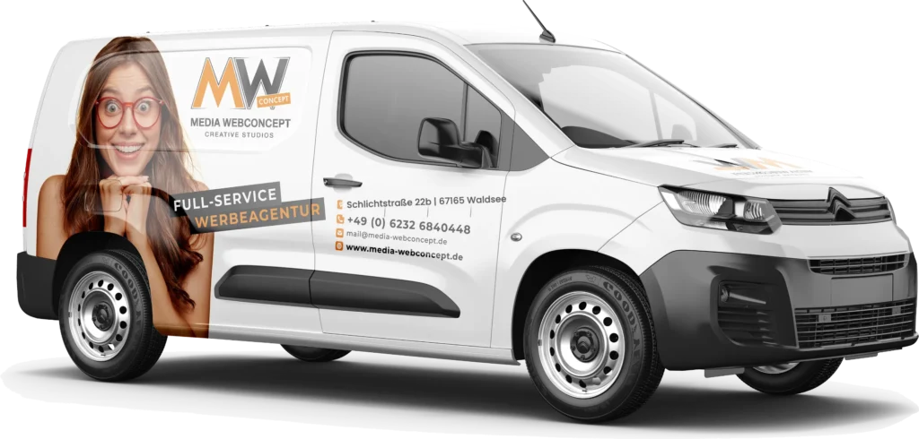 Beschrifteter Kleintransporter von Media WebConcept